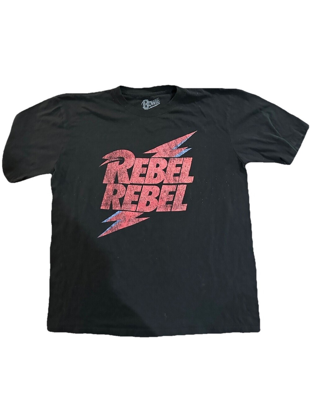 David Bowie Rebel Rebel Graphic Band T Shirt Black XL Glam Rock Music Tee